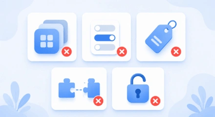 Icons representing common mistakes to avoid when choosing a PDF app