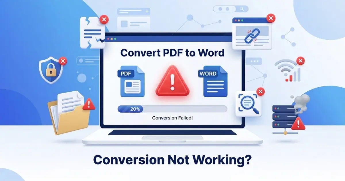 PDF to Word conversion not working