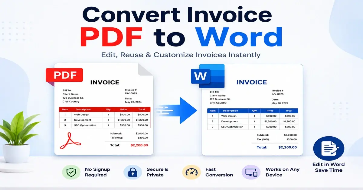 Invoice PDF being converted to an editable Word document